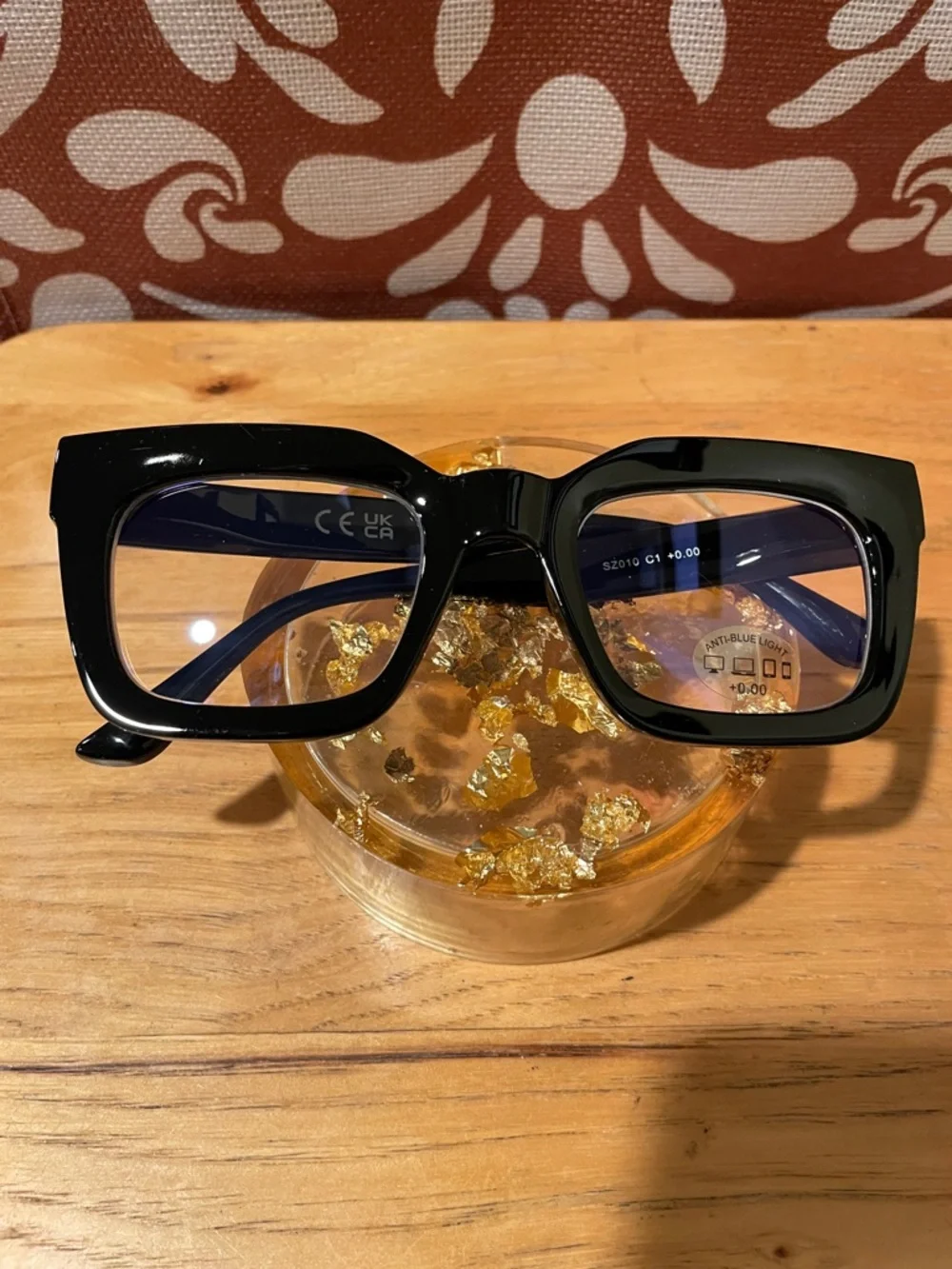 Black Oversized Square Blue Light Blocking Glasses Frames